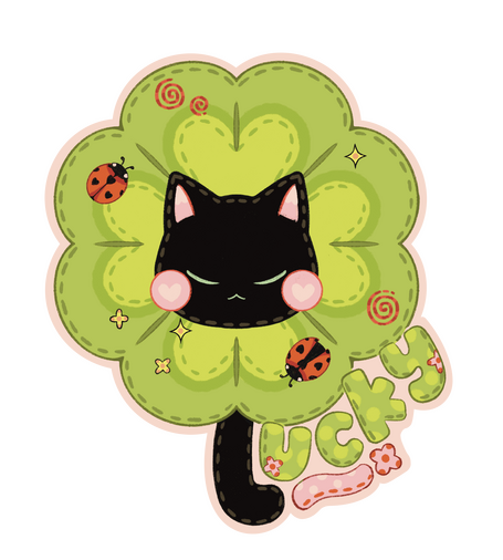 lucky black cat | sticker