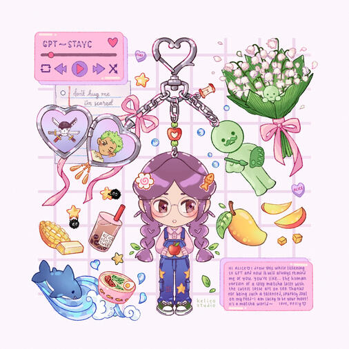 lucky collage, amatchaworld | print