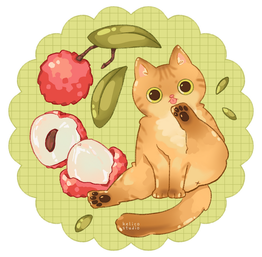 lychee cat | sticker