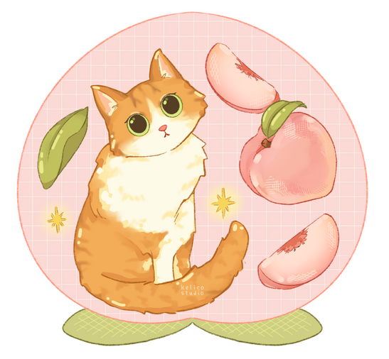 peach cat | sticker