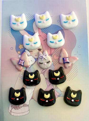 magical cats | clay magnet/pin