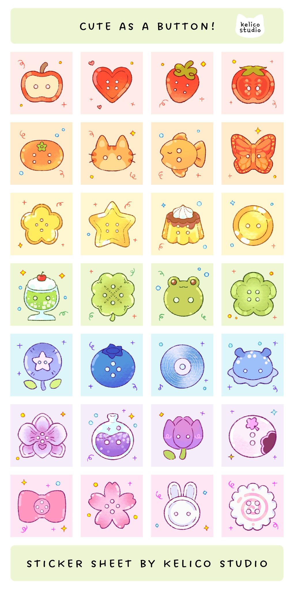 cute as a button! | sticker sheet